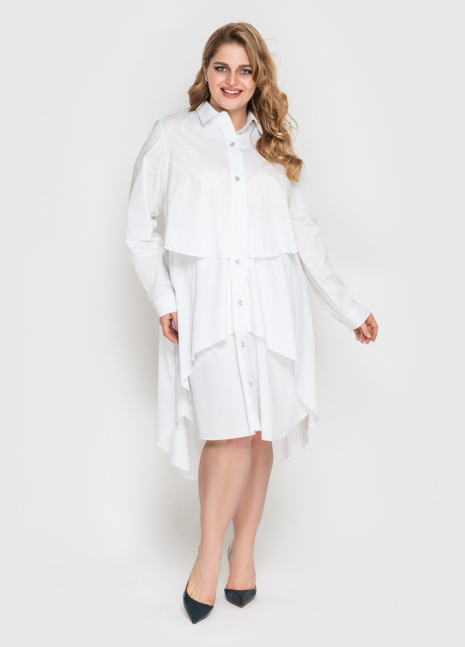 Белое кэжуал платье muar троя белый 0180 Vlavi однотонное