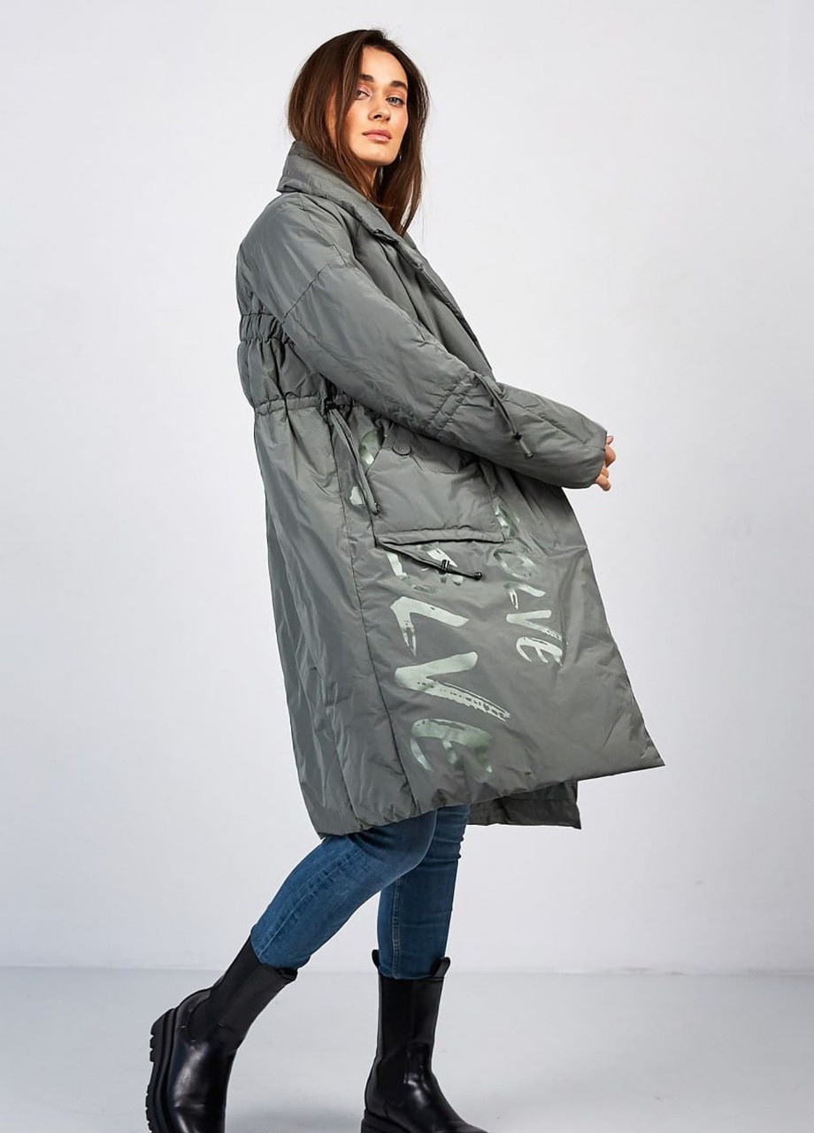 Женский тренч кокон oversize Begonia 46 фисташковый Mishele тренчкот на магниты демисезон (259351522)