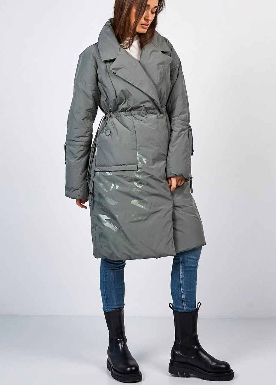 Женский тренч кокон oversize Begonia 46 фисташковый Mishele тренчкот на магниты демисезон (259351522)