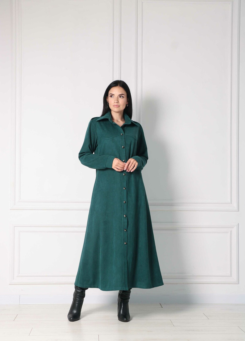 Зеленое кэжуал платье Ри Мари однотонное