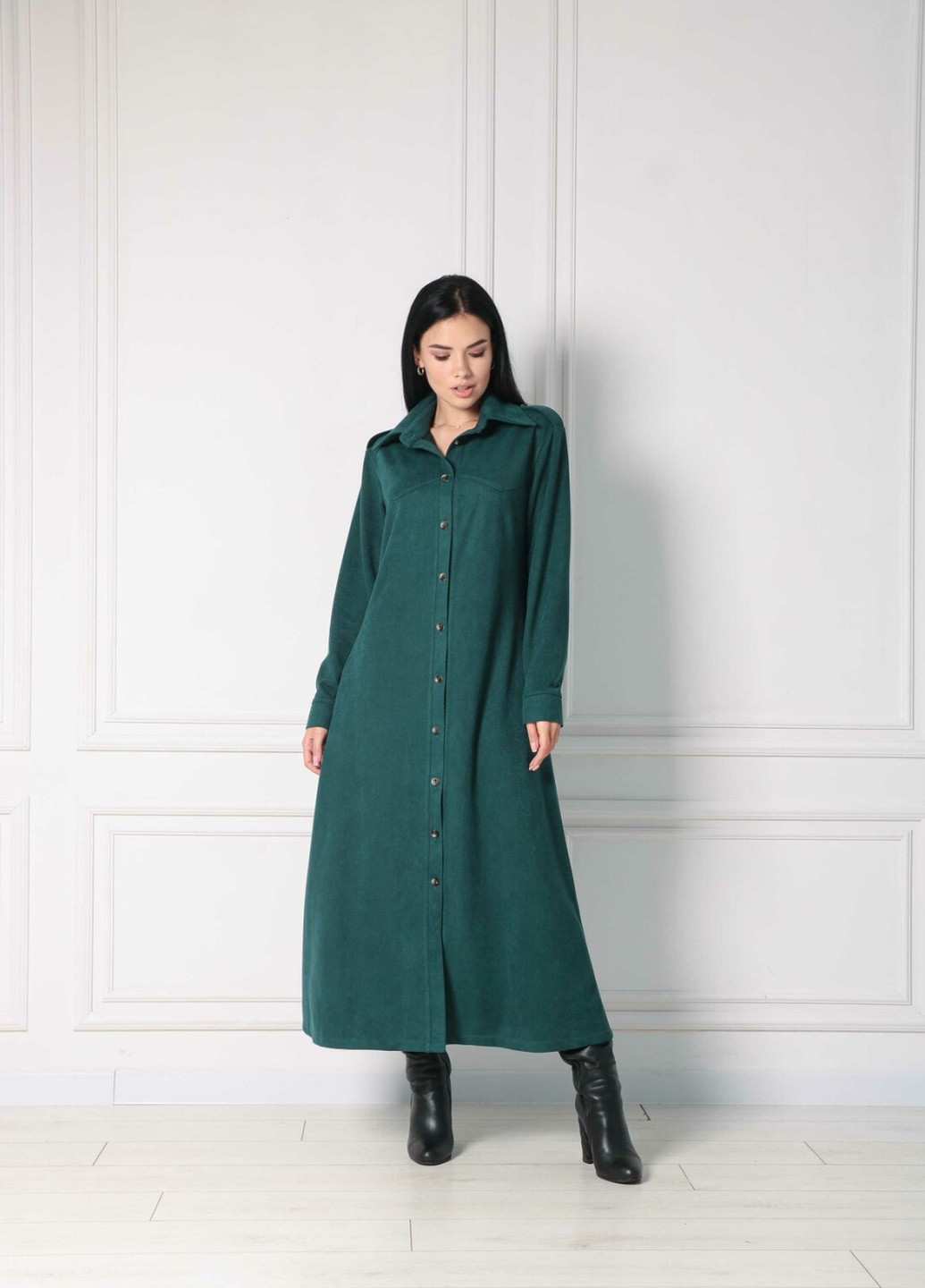 Зеленое кэжуал платье Ри Мари однотонное