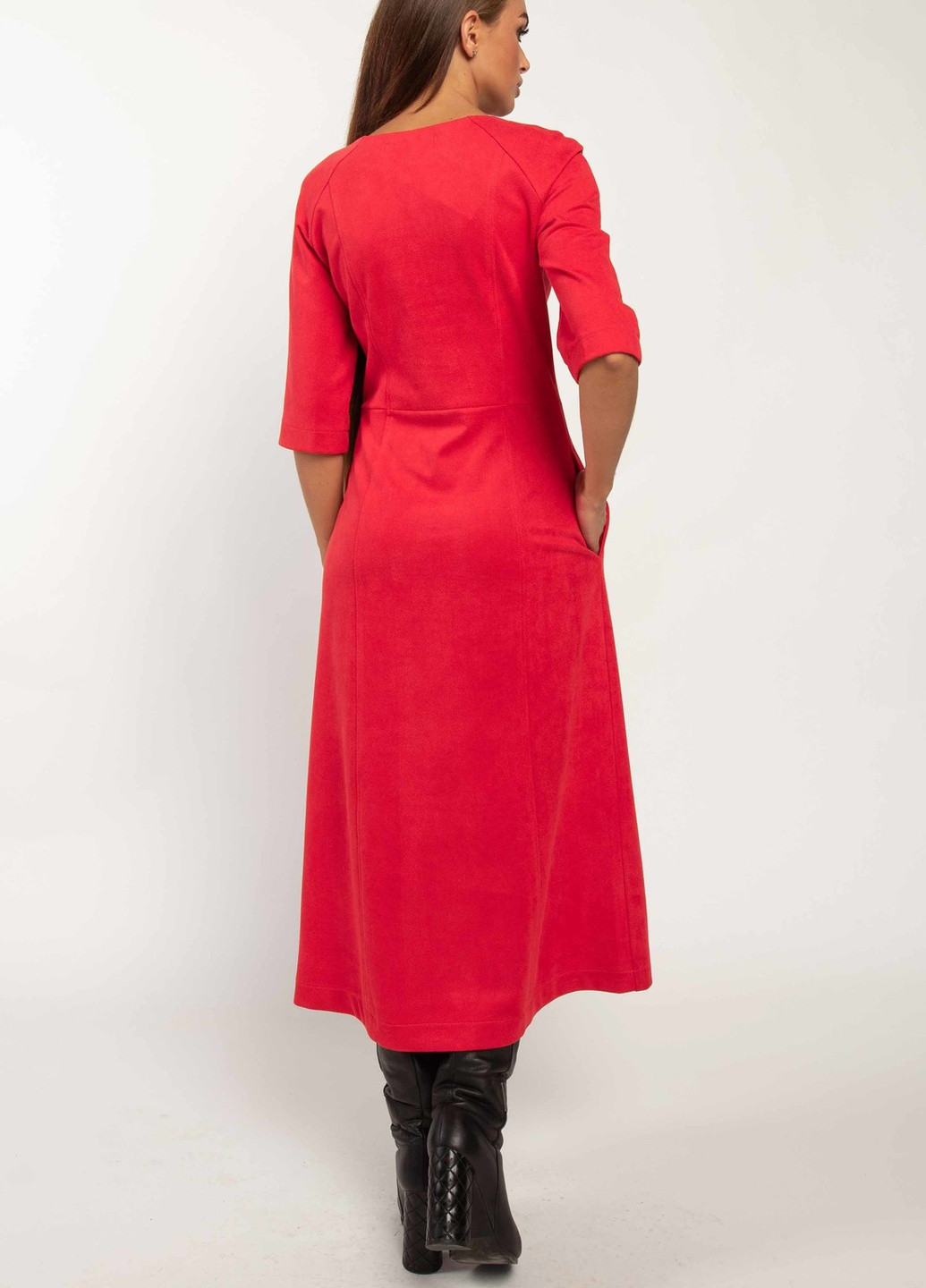 Красное кэжуал платье Ри Мари однотонное