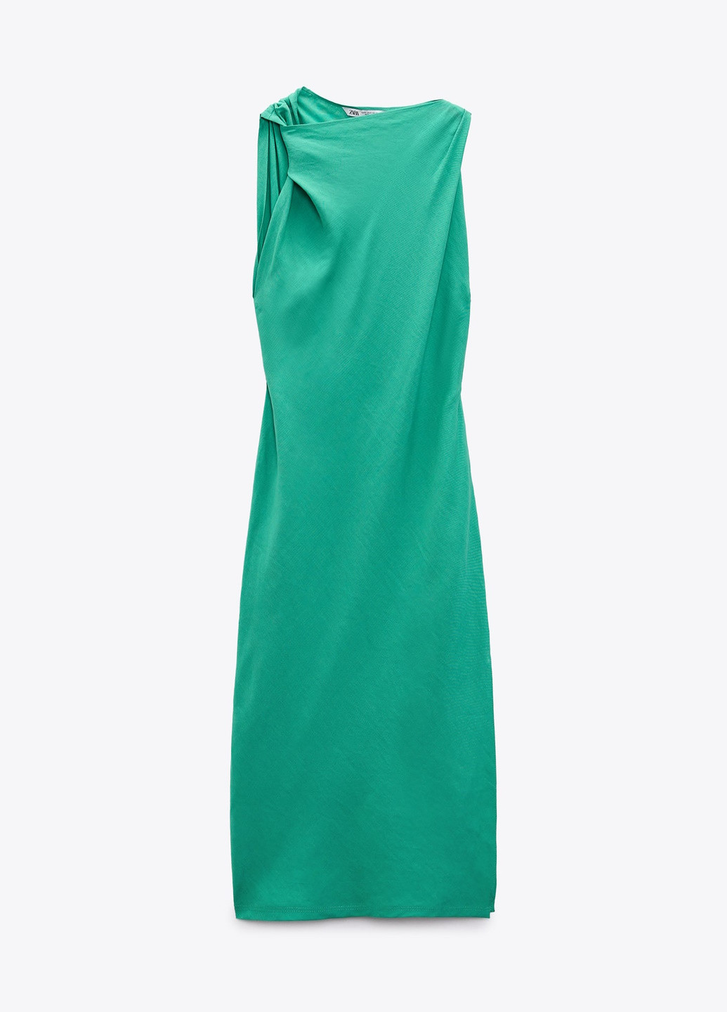 Зеленое праздничный платье Zara однотонное