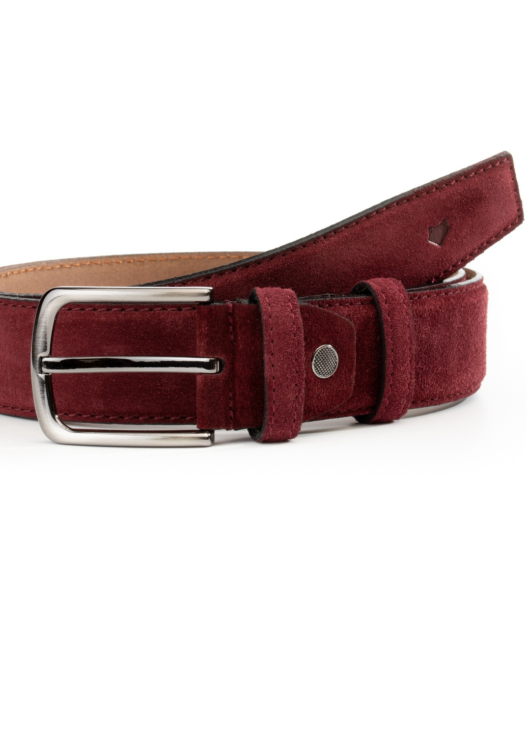 Ремень из натуральной замши Ottimo бордовый Krago (259368599)