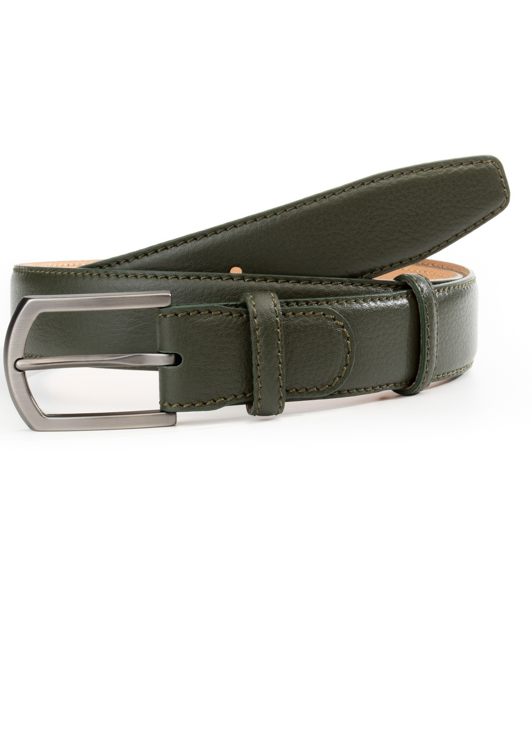 Ремень из натуральной кожи Chiaro оливковый Krago (259368625)