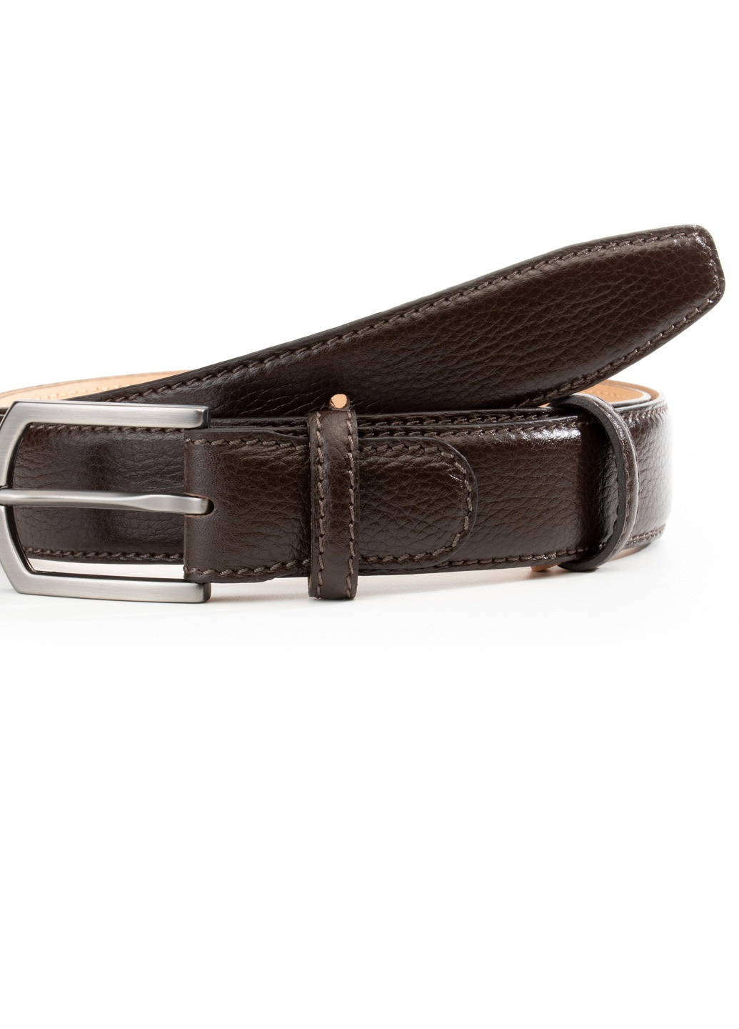 Ремень из натуральной кожи Chiaro темно-коричневый Krago (259368589)