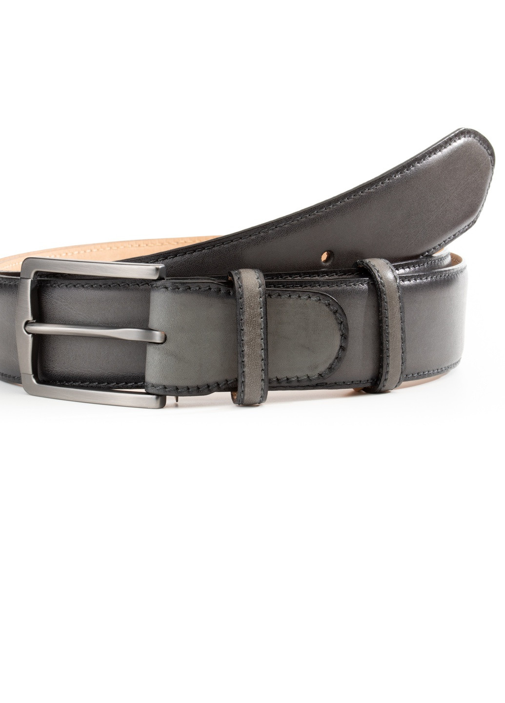 Ремінь із натуральної шкіри Caro сірий Krago (259368537)