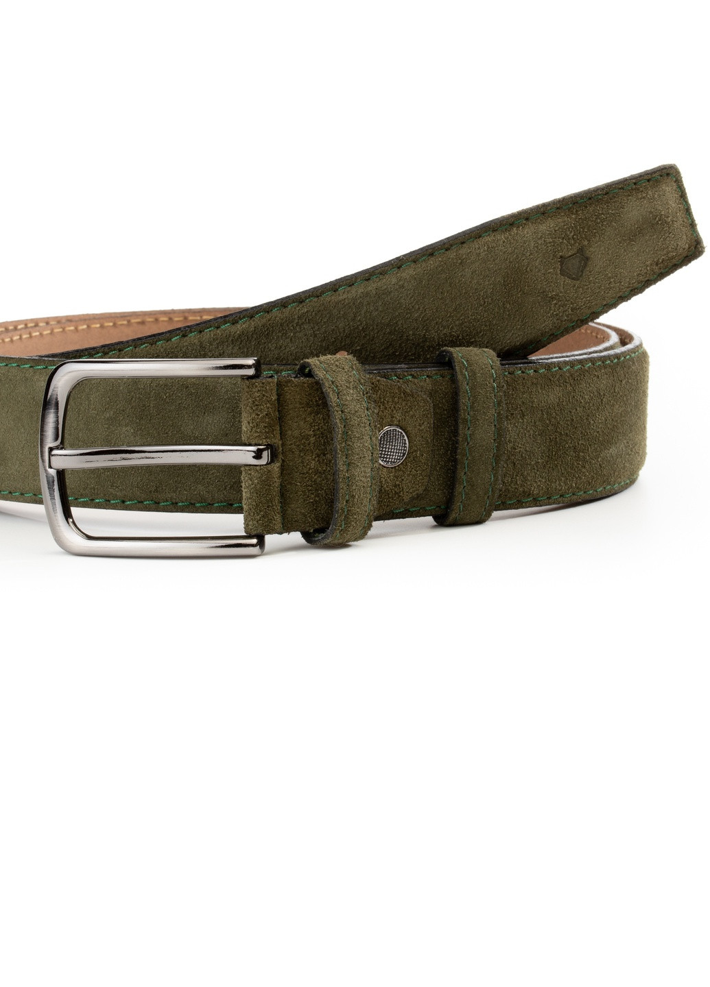 Ремень из натуральной замши Ottimo оливковый Krago (259368609)