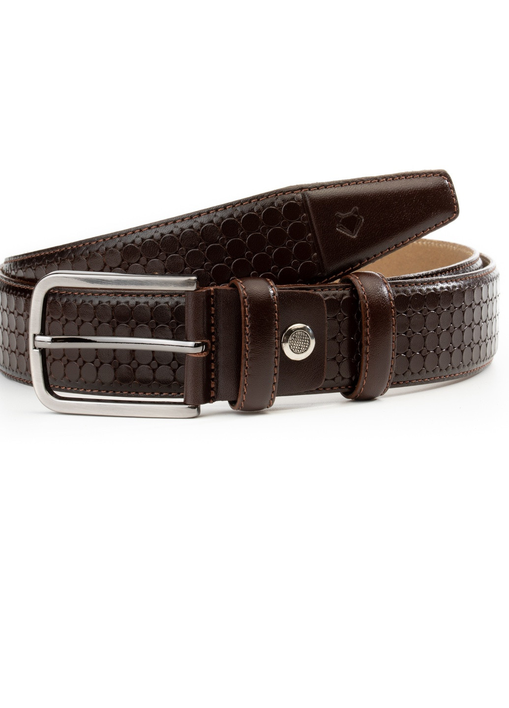 Ремень из натуральной кожи Rotondo темно-коричневый Krago (259368521)
