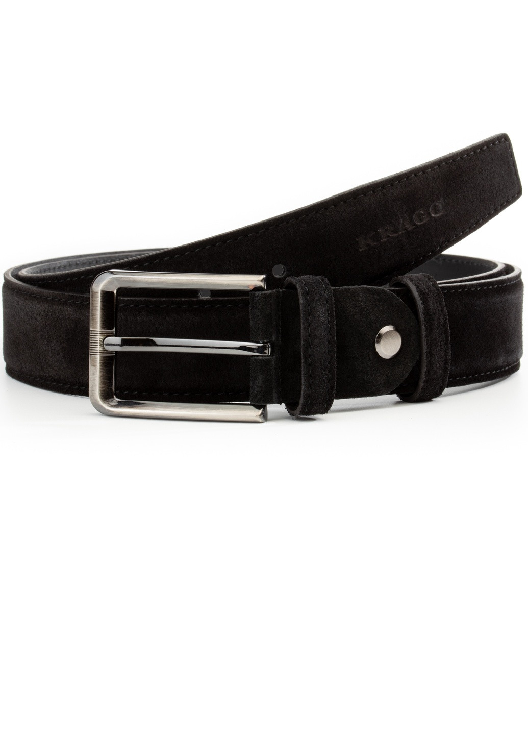 Ремень из натуральной замши Buono черный Krago (259368567)