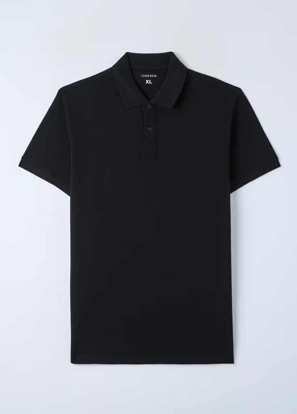 Черная футболка-поло муж для мужчин Terranova