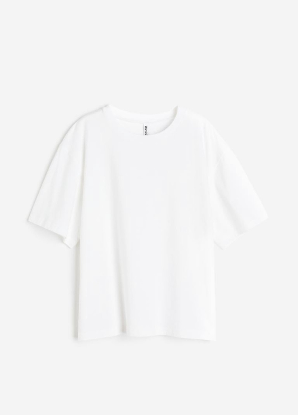 Белая всесезон футболка свободного покроя с коротким рукавом H&M Oversize