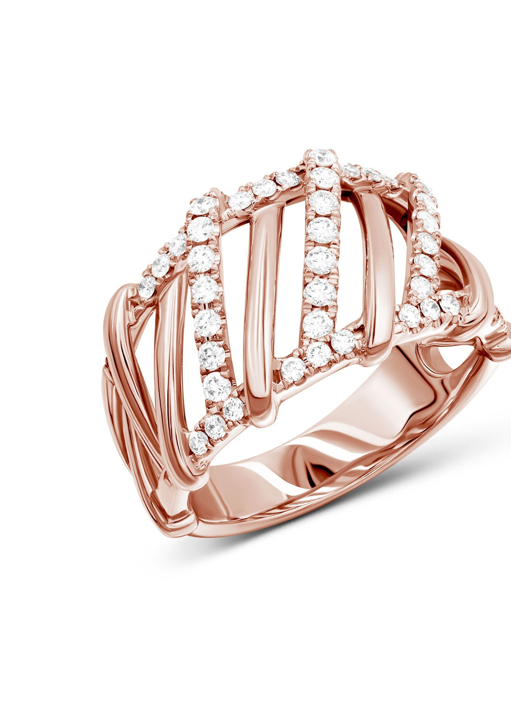Каблучка з діамантами у рожевому золоті 1К759-0355-1 Zarina (259371474)