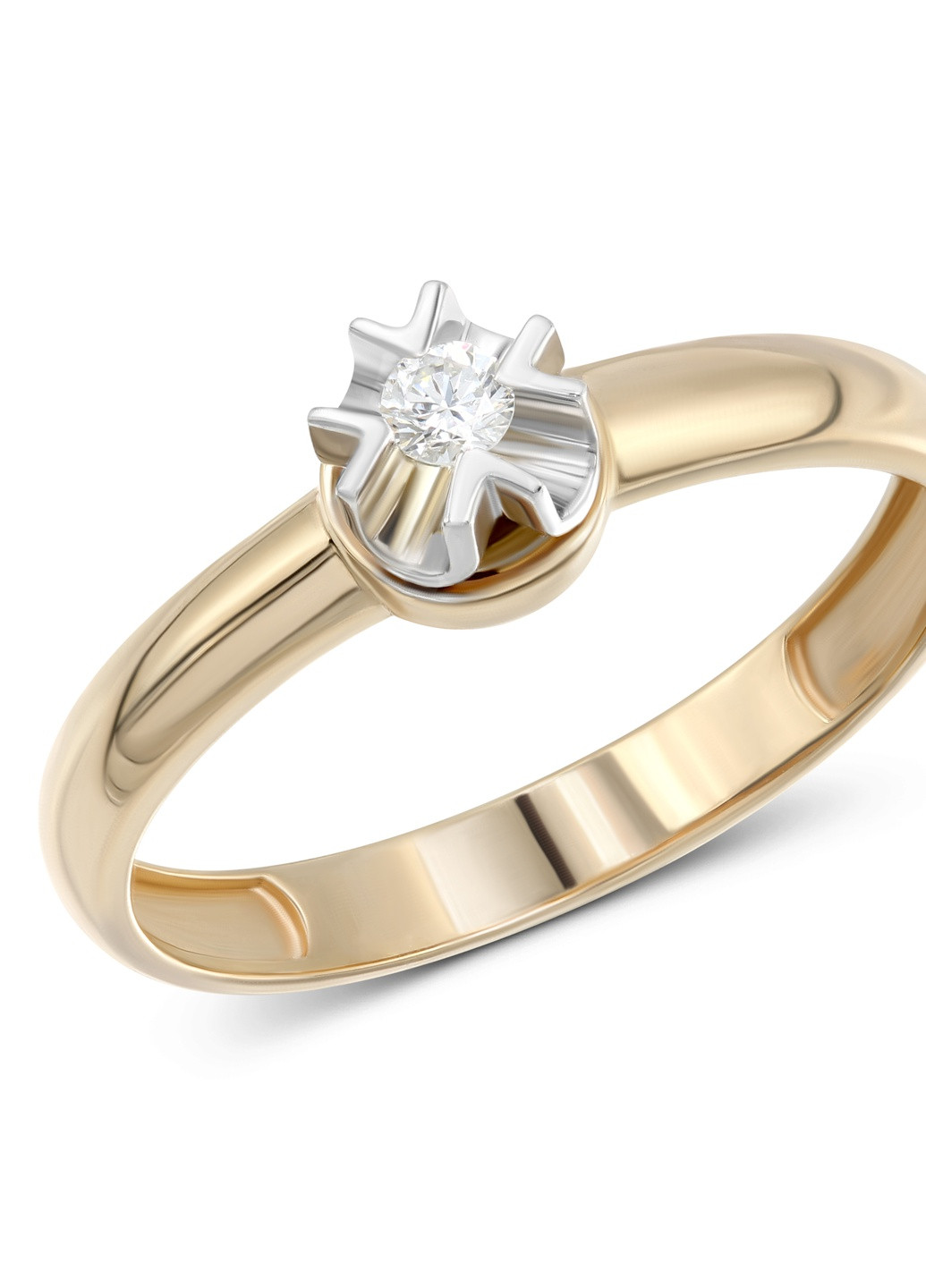 Каблучка з діамантом у біло-рожевому золоті 1К955-0005 Zarina (259371802)