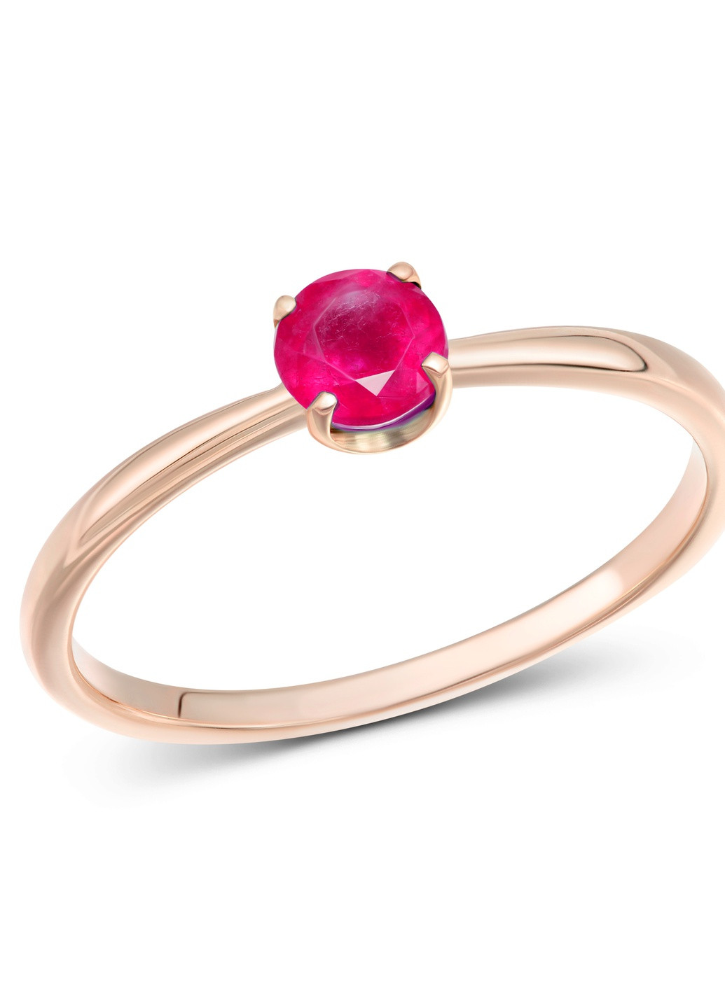 Каблучка з рубіном в рожевому золоті 1К034ДК-1693. Zarina (259371416)