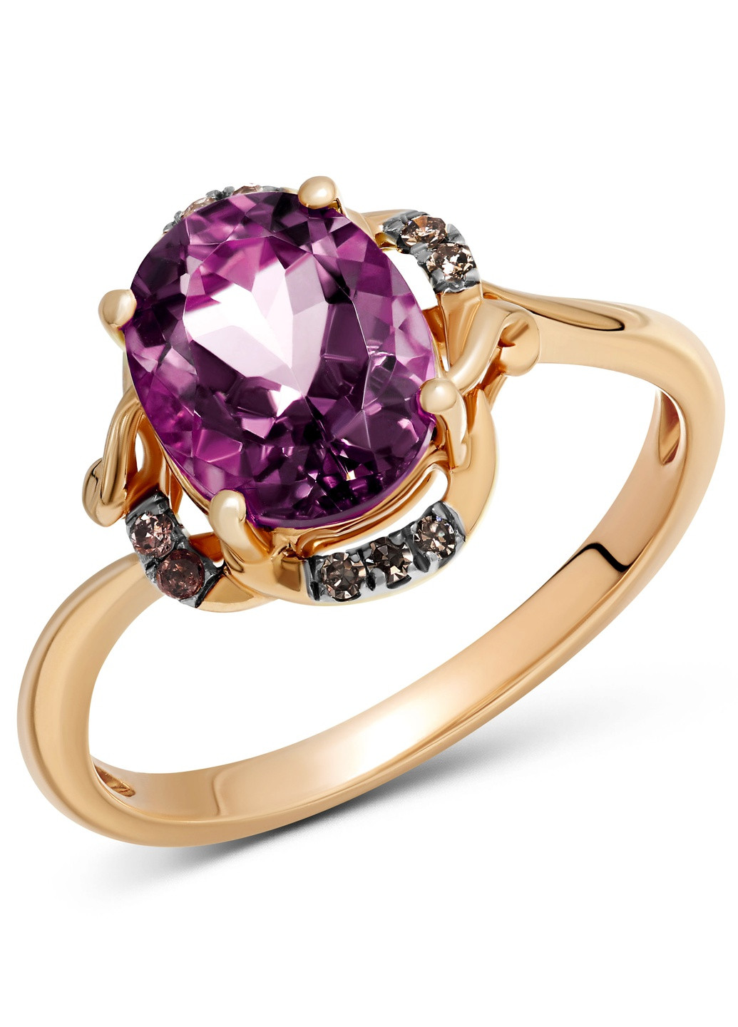 Кільце з фіанітами і діамантами в рожевому золоті 1-149 348 Zarina (259371477)