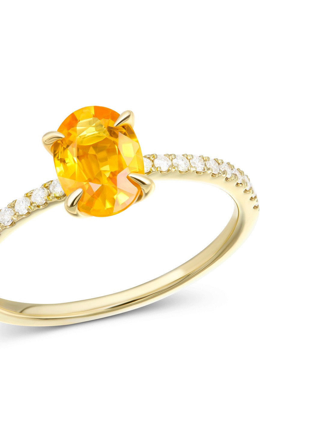 Кольцо с бриллиантами и желтым сапфиром в желтом золоте 1К034ДК-1677 Zarina (259371293)