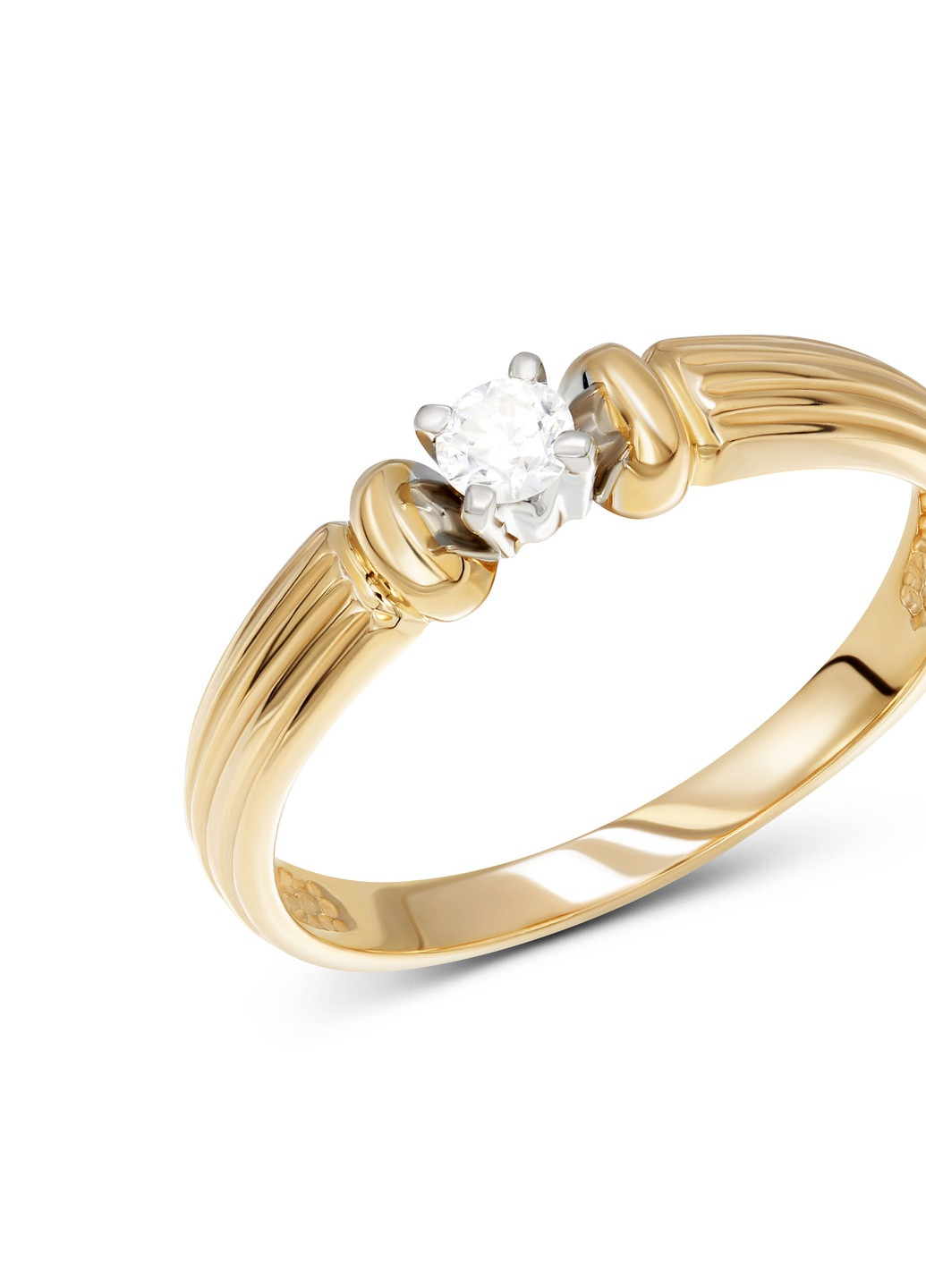 Каблучка з діамантом у біло-рожевому золоті 1К955-0055 Zarina (259371389)