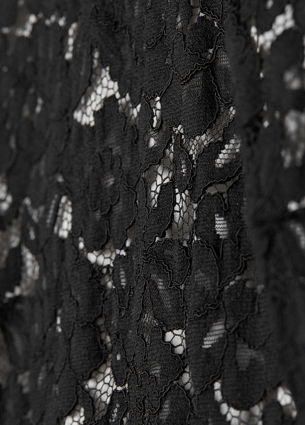 Чёрная блуза с кружевом H&M