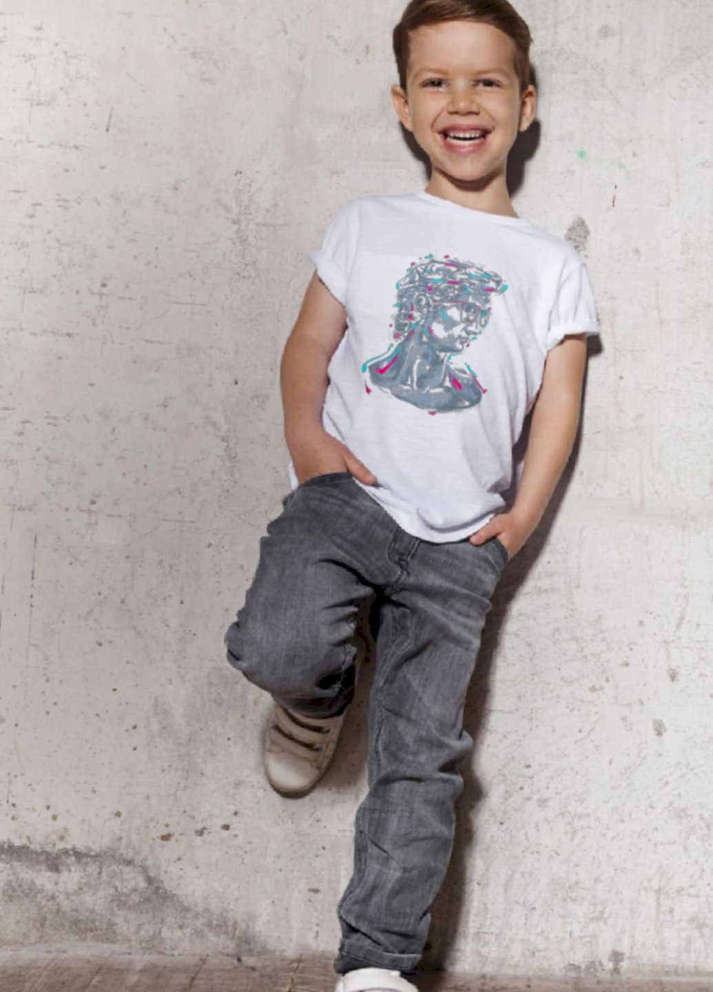 Біла демісезонна футболка дитяча біла "античність" Young&Free