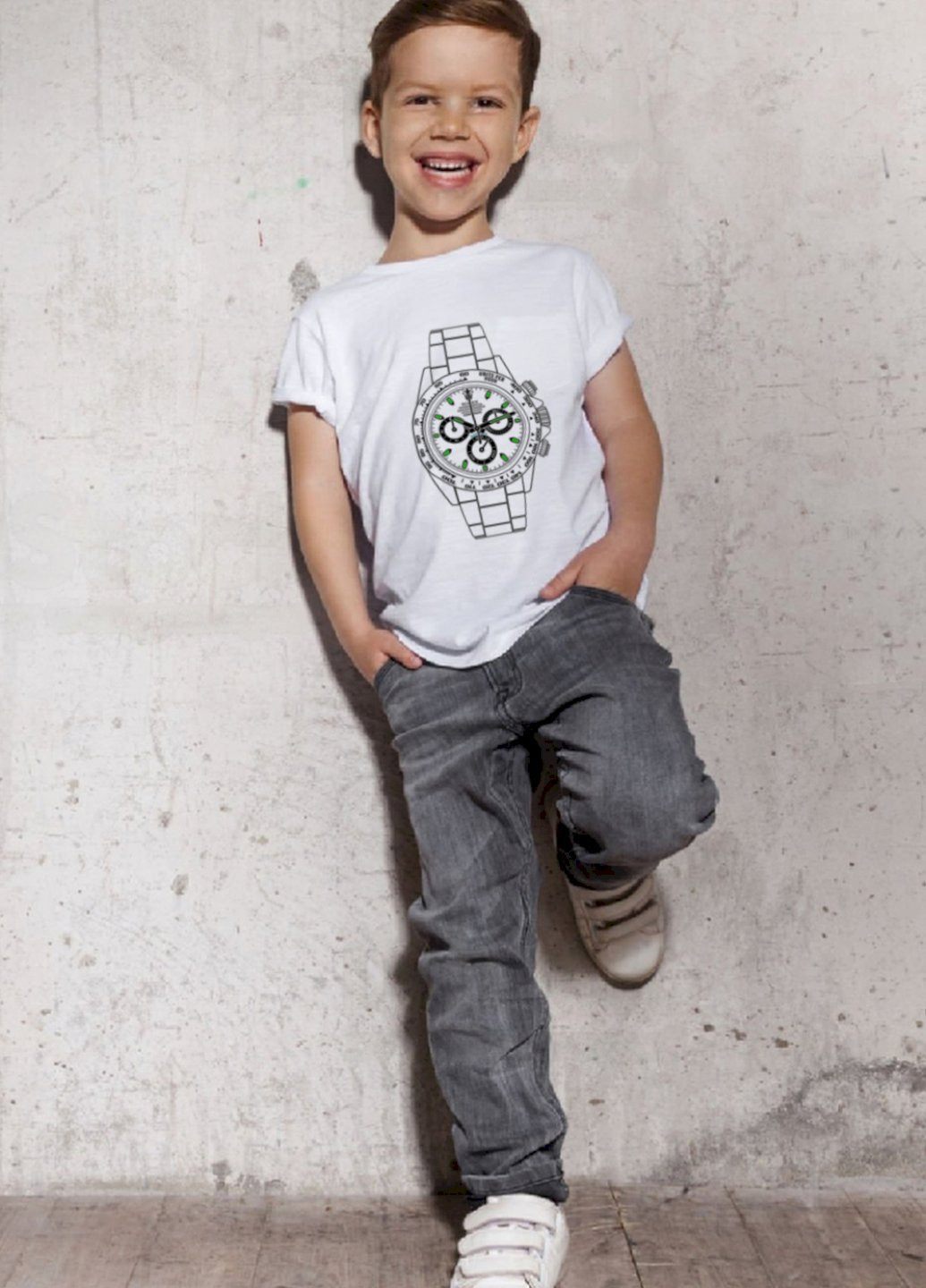 Біла демісезонна футболка дитяча біла "хронограф" Young&Free