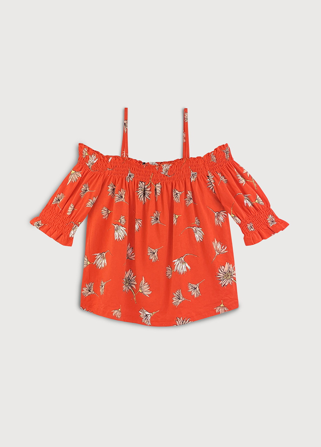 Оранжевая блуза в цветочный принт C&A
