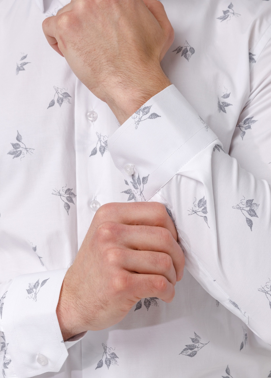 Белая кэжуал рубашка с цветами NAVI