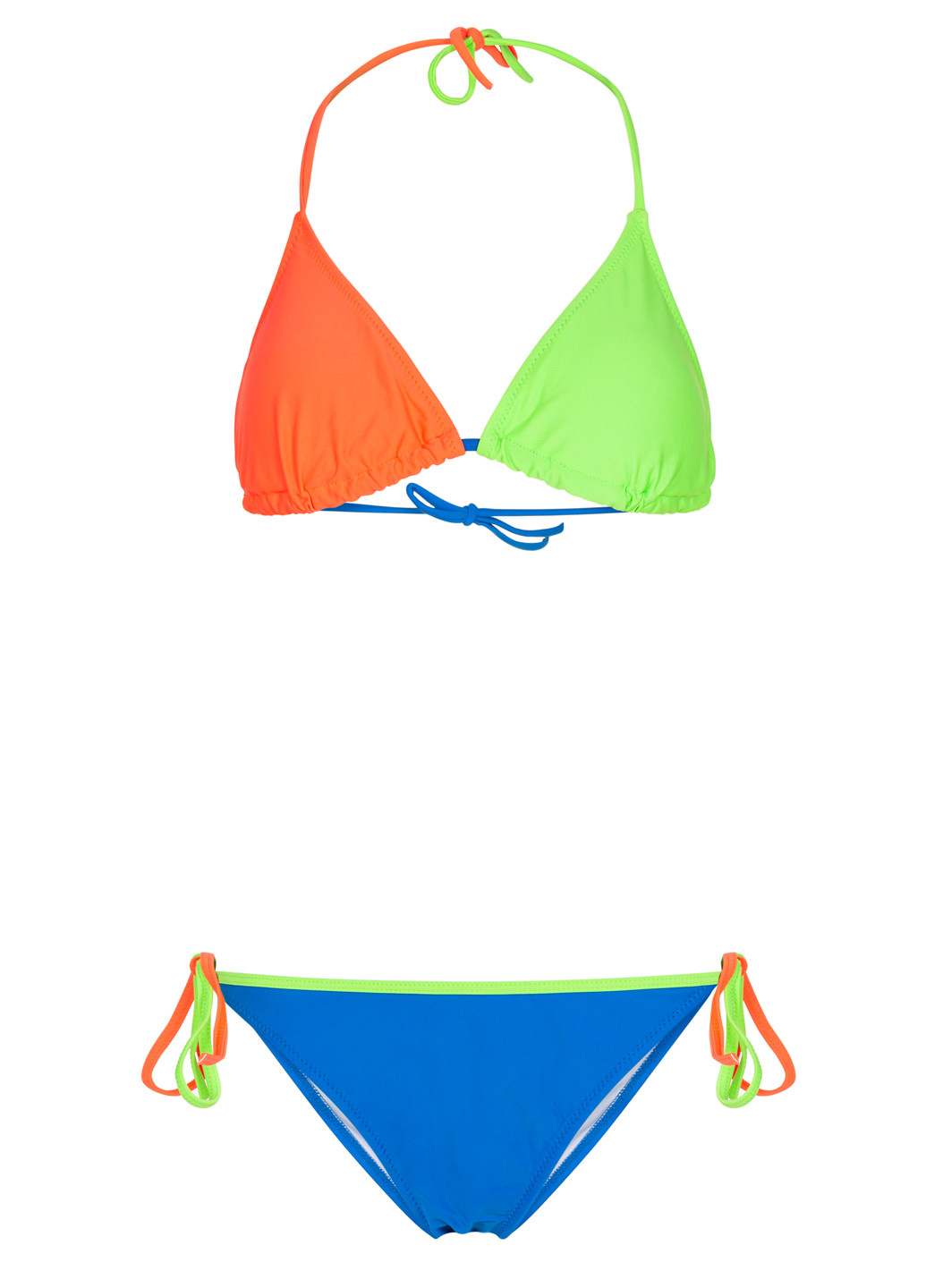 Комбинированный летний разноцветный раздельный купальник шторками раздельный Power Flower