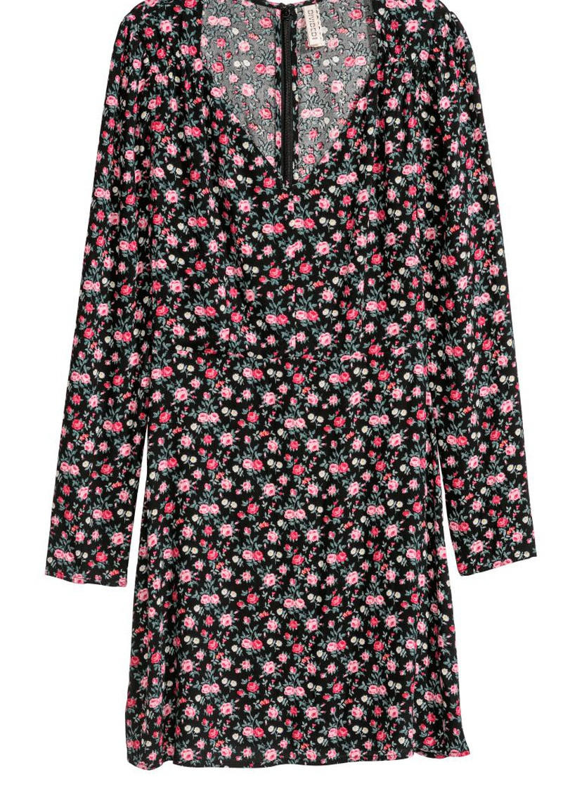 Комбінована повсякденний сукня H&M з квітковим принтом