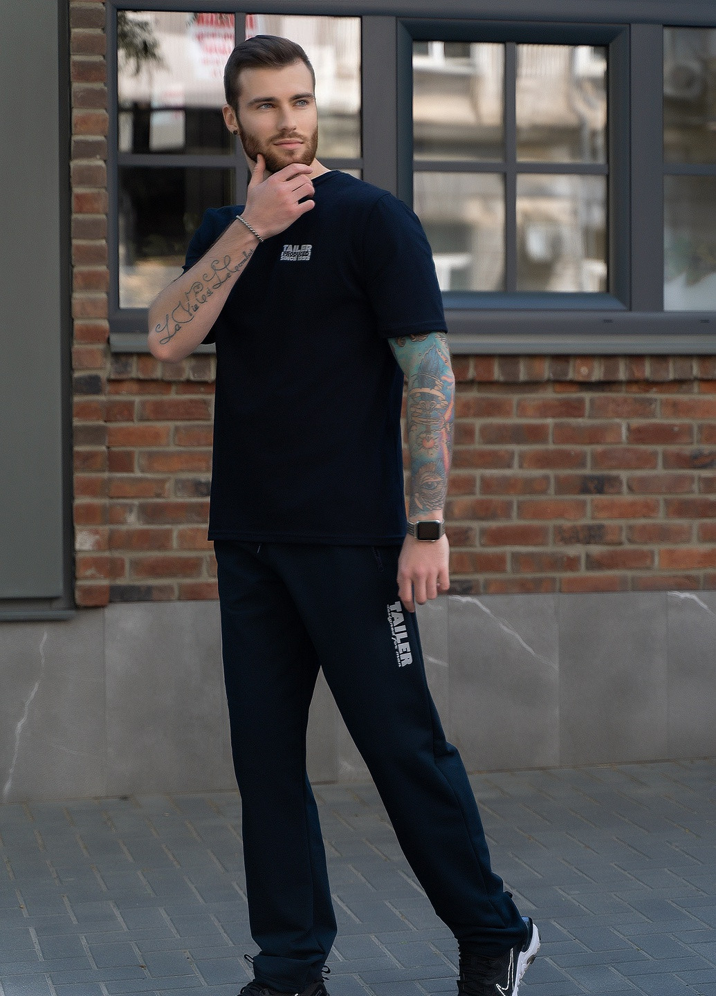 Хаки (оливковая) футболка их хлопкового трикотажа Tailer