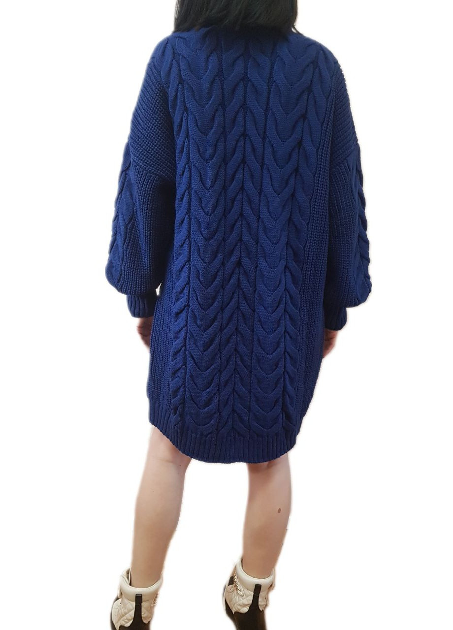 Синя кежуал подовжений светр-туніка Berta Lucci однотонна