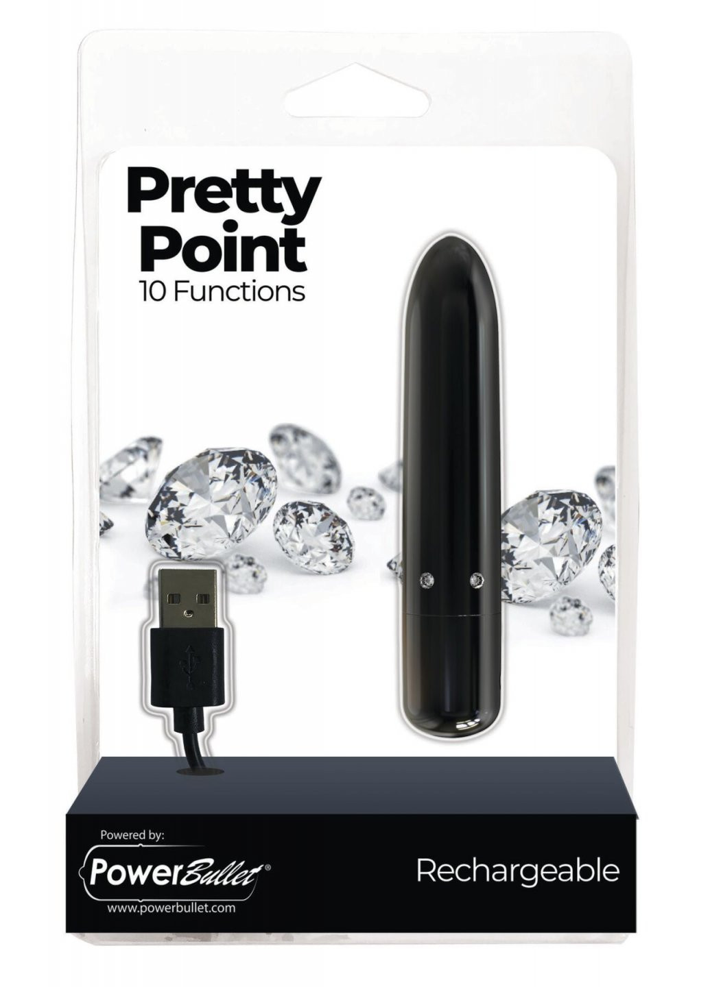 Віброкуля - Pretty Point Rechargeable Black PowerBullet (259450188)