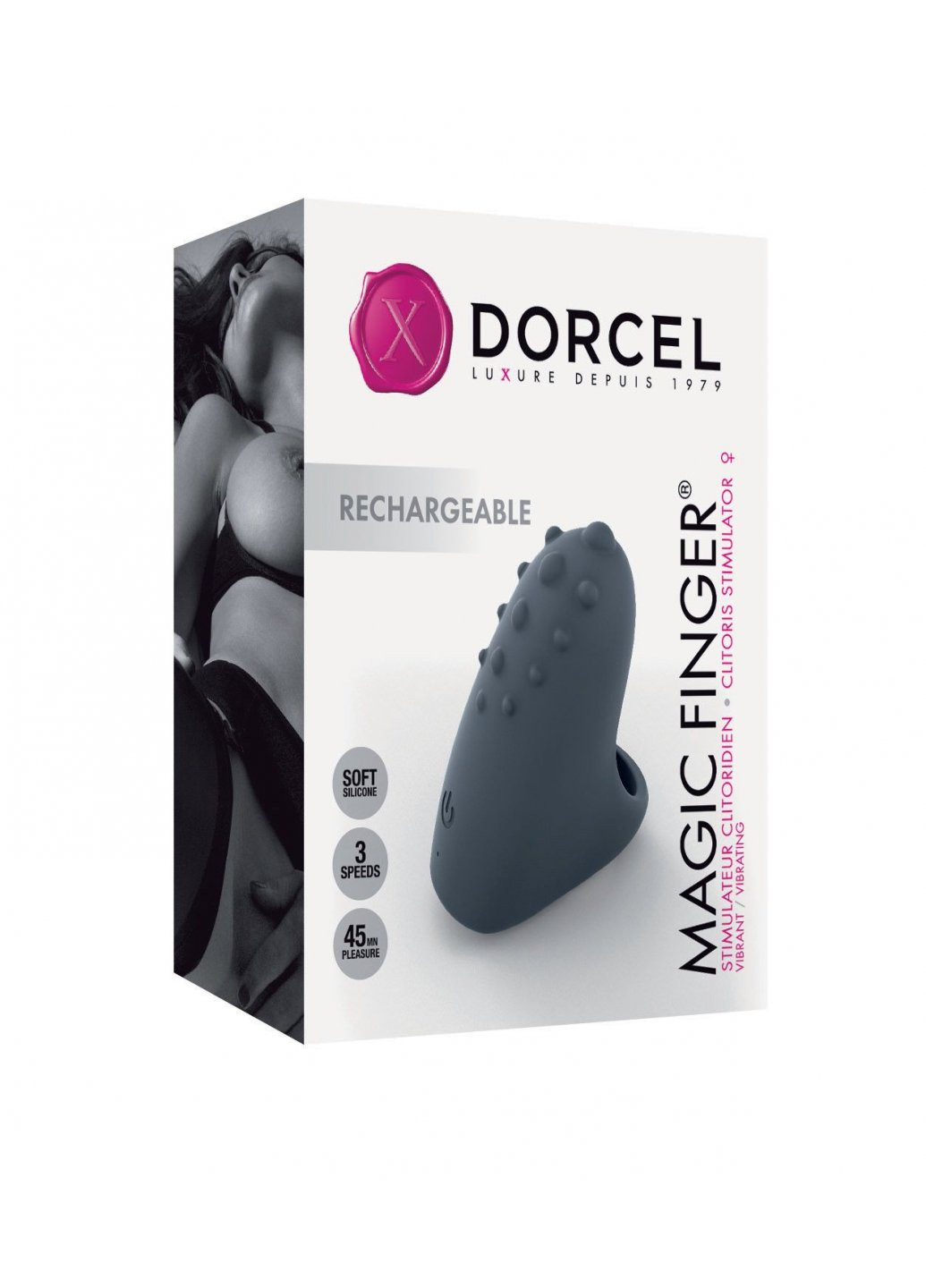 Вібратор на палець MAGIC FINGER Black перезаряджається, 3 режими роботи Dorcel (259450248)