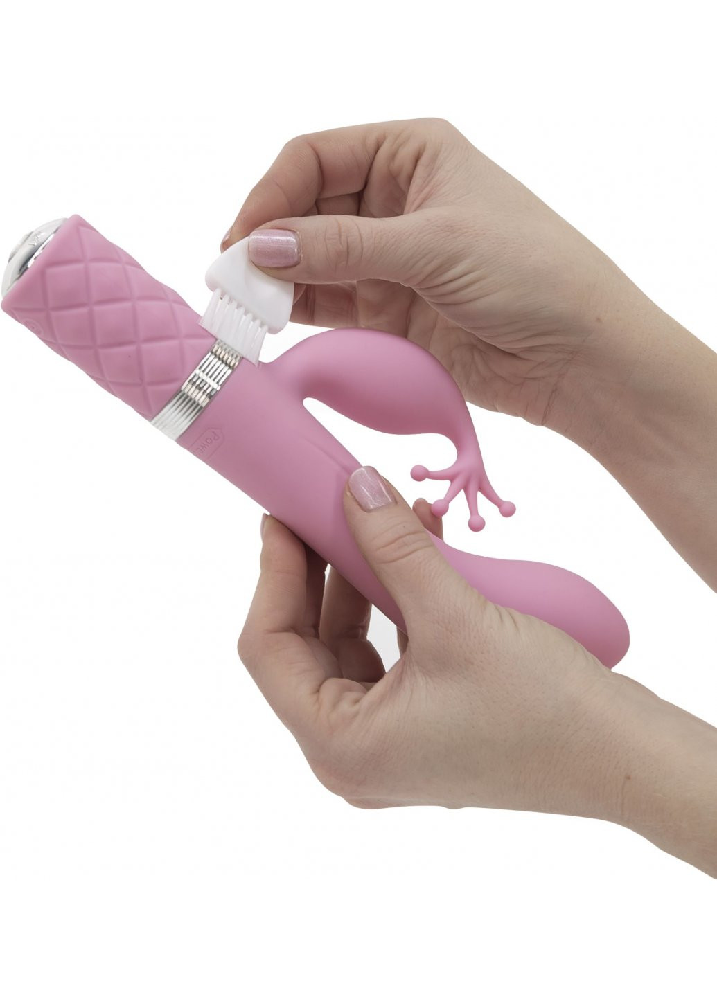 Роскошный вибратор-кролик - Kinky Pink с кристаллом Сваровски, мощный Pillow Talk (259450197)