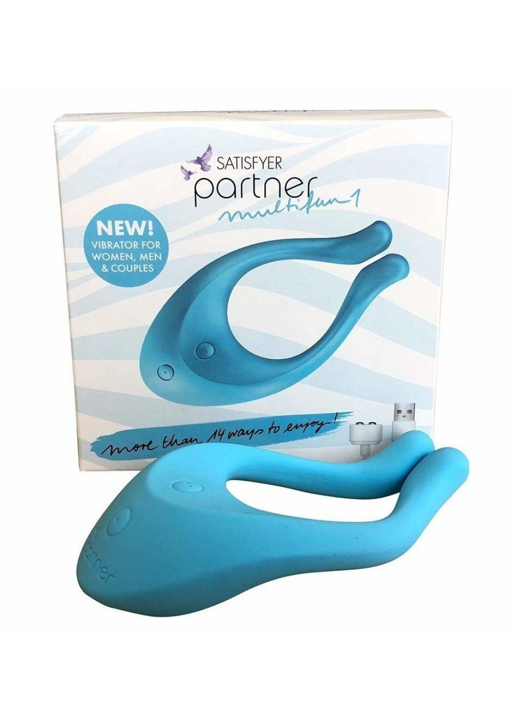 Вібратор для пар Multifun 1 Light Blue, 3 незалежні двигуни, багатофункціональний Satisfyer (259450294)