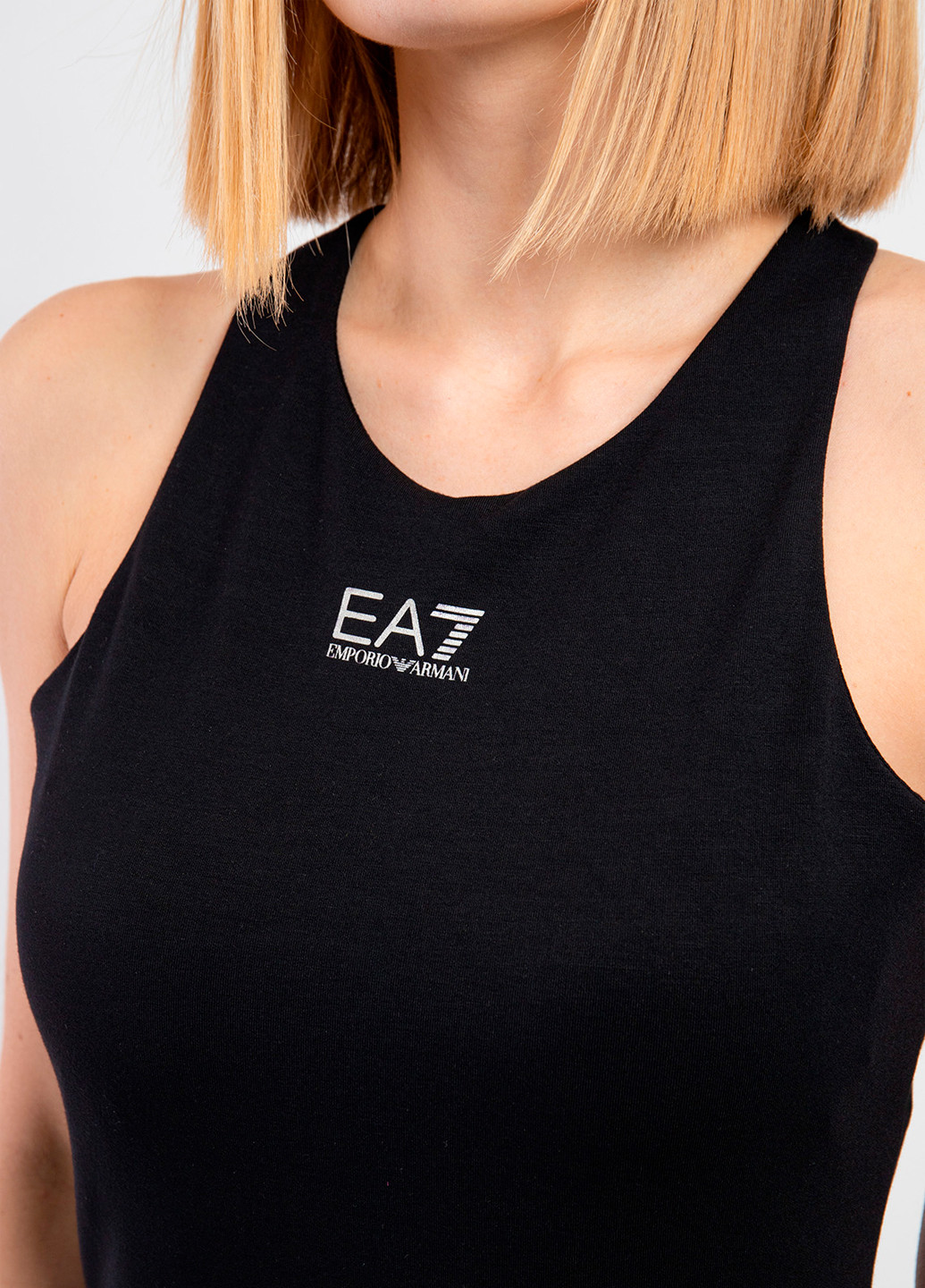 Черное кэжуал платье EA7