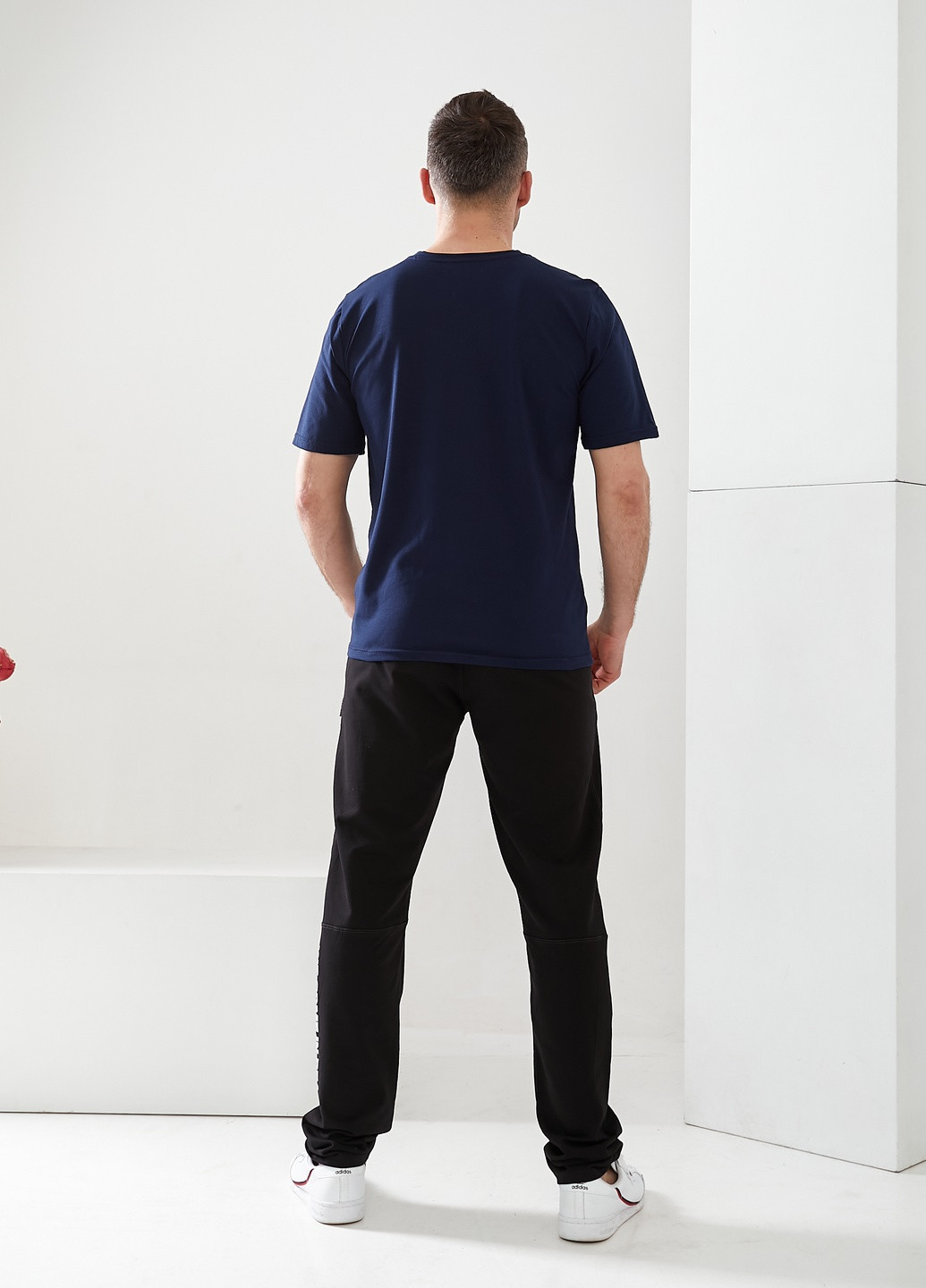 Темно-синяя футболка из стрейч трикотажа Tailer