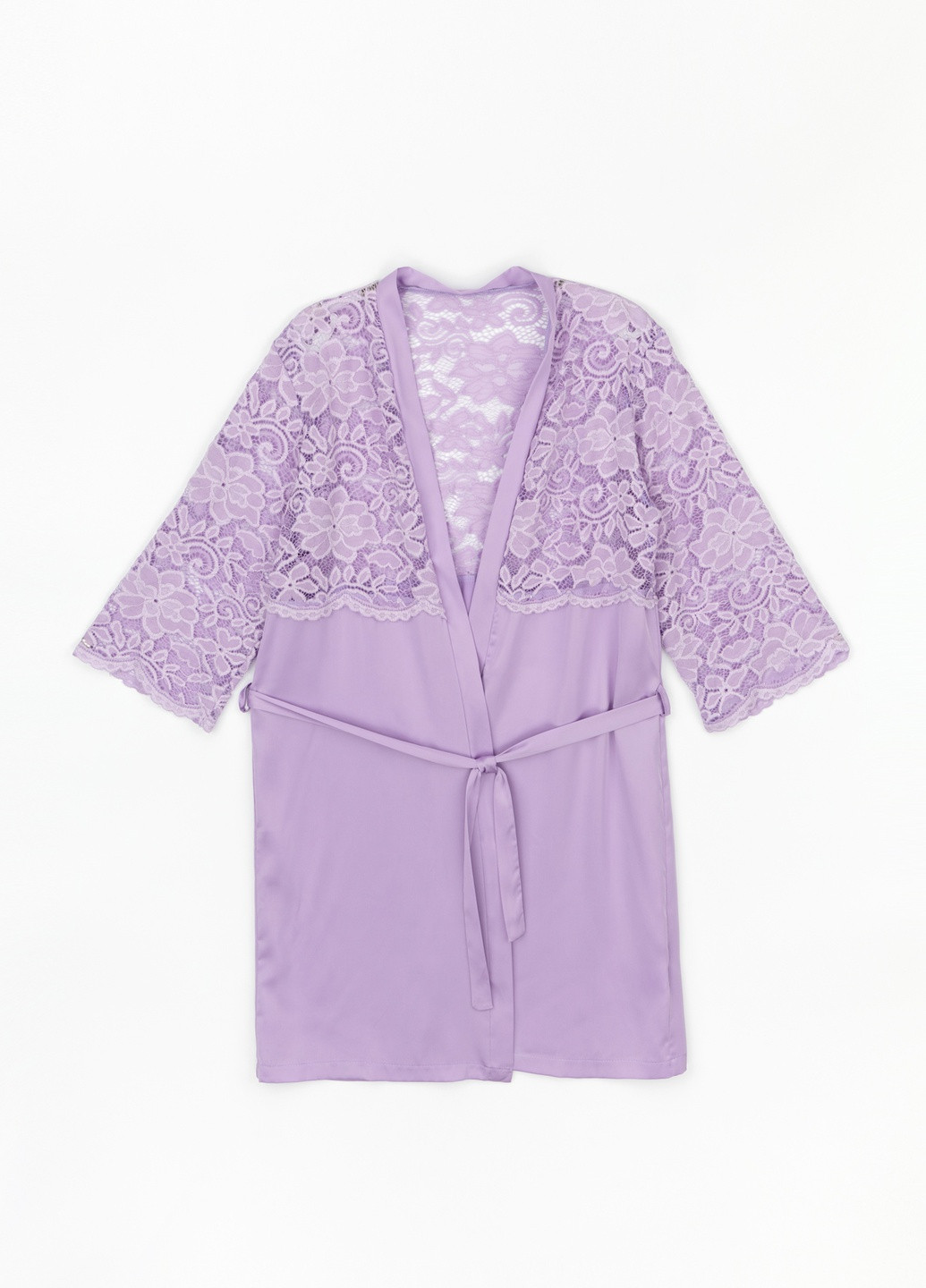 Лиловый демисезонный комплект халат+ночная рубашка Barwa
