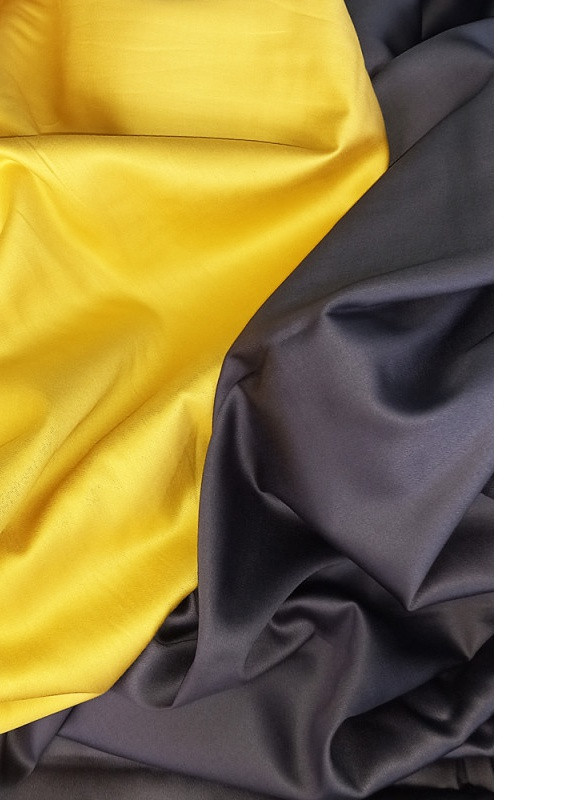 Постільна білизна ДУЕТ ANTHRACITE/GOLDEN Сатин однотон Євро 550562-3 MERISET (259501986)