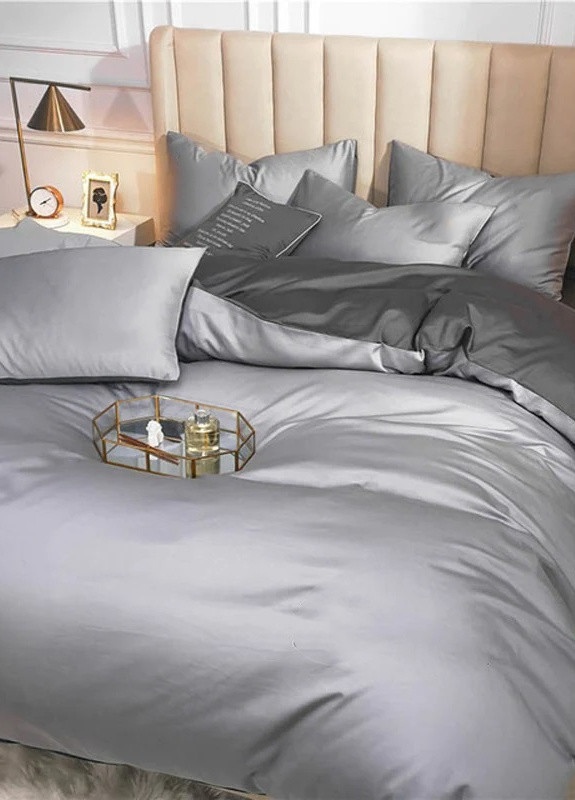 Постільна білизна ДУЕТ TRUE GREY/ANTHRACITE Сатин однотон Євро 550580-3 MERISET (259501940)