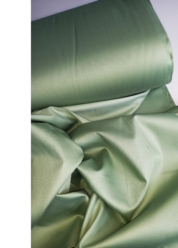 Постельное белье GREEN FOG Premium Сатин однотон Семейный на резинке 550500-8 MERISET (259501828)