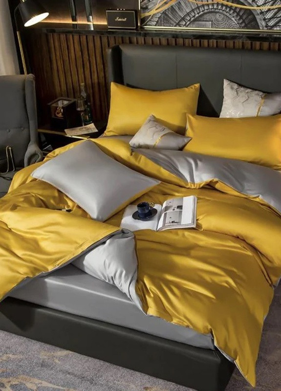 Постельное белье ДУЭТ GOLDEN/PLATINUM Сатин однотон Полуторный 550561-1 MERISET (259502009)