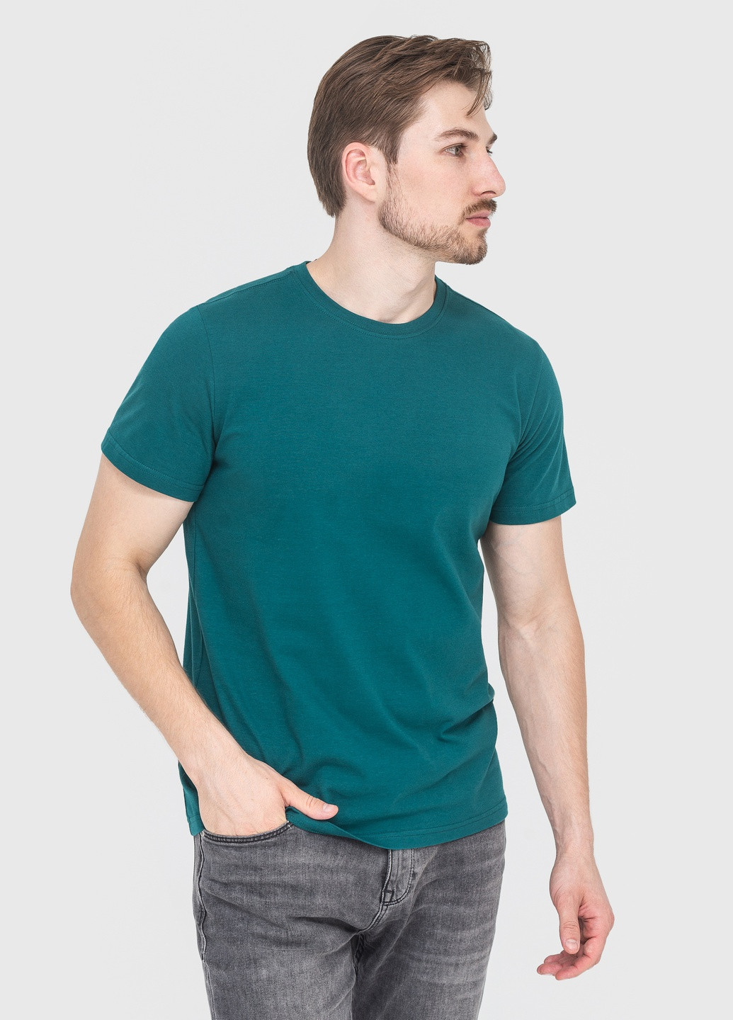 Зелена футболка для чоловіків з коротким рукавом Роза