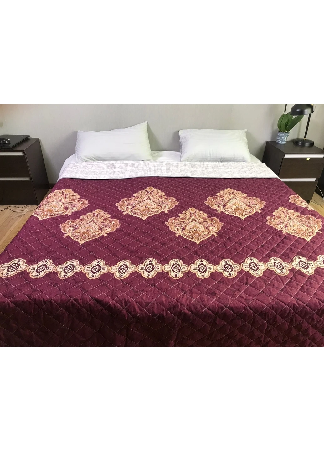 Покрывало с золотой росписью 220х240 см CottonTwill (259525580)