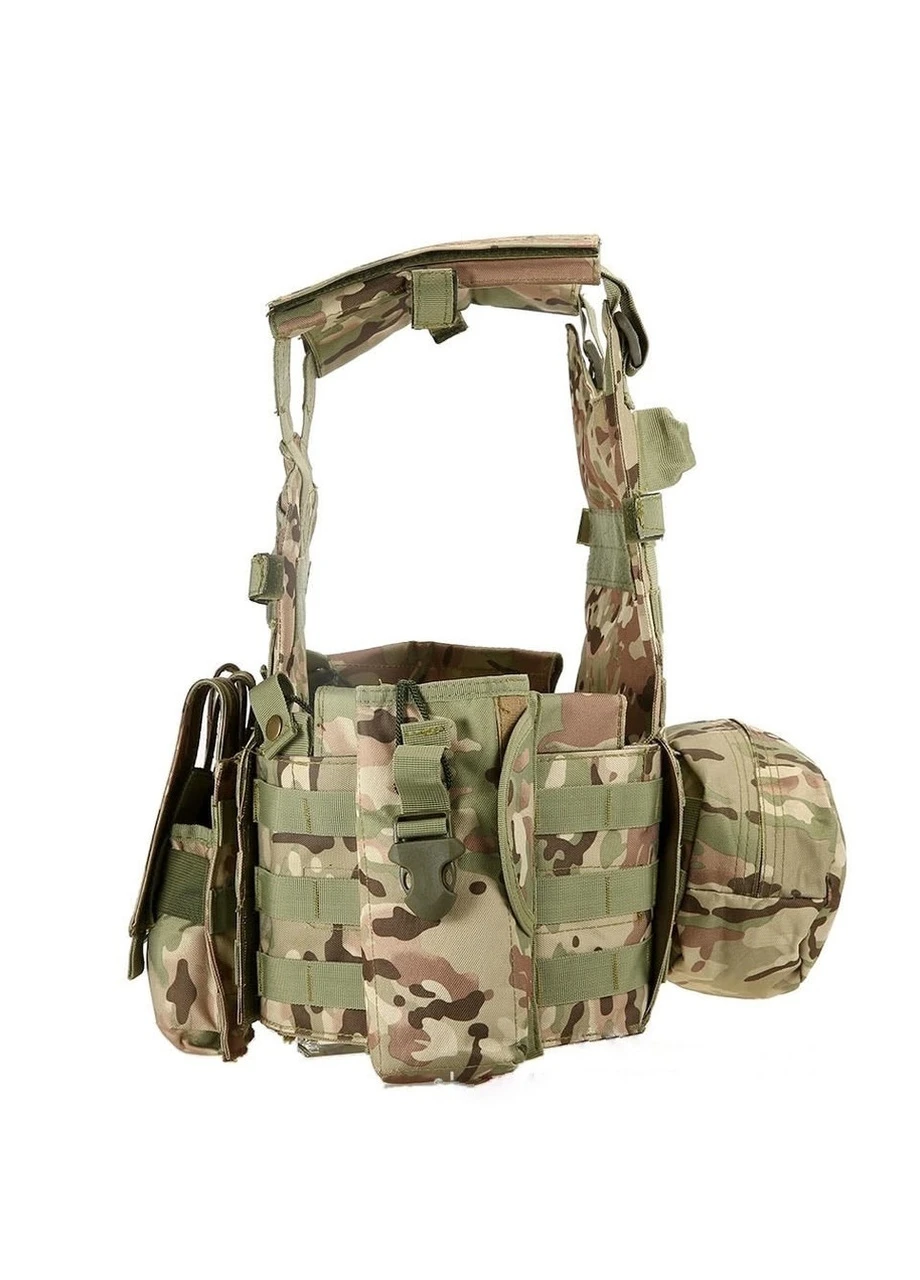 Жилет тактичний плитоноска MOLLE мультикам військова армійська No Brand (259502579)