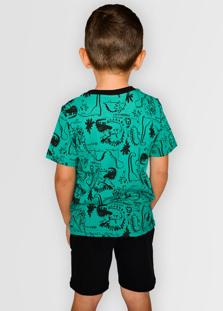 Зелений комплект для хлопців (шорти+футболка) Роза