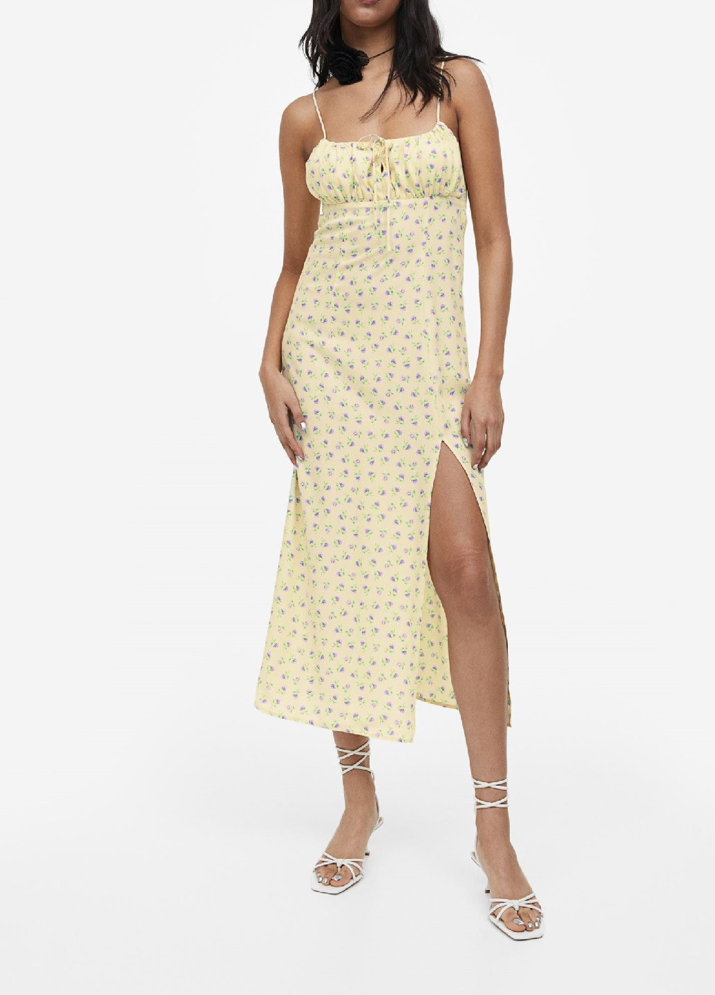 Жовтий кежуал сукня H&M з квітковим принтом