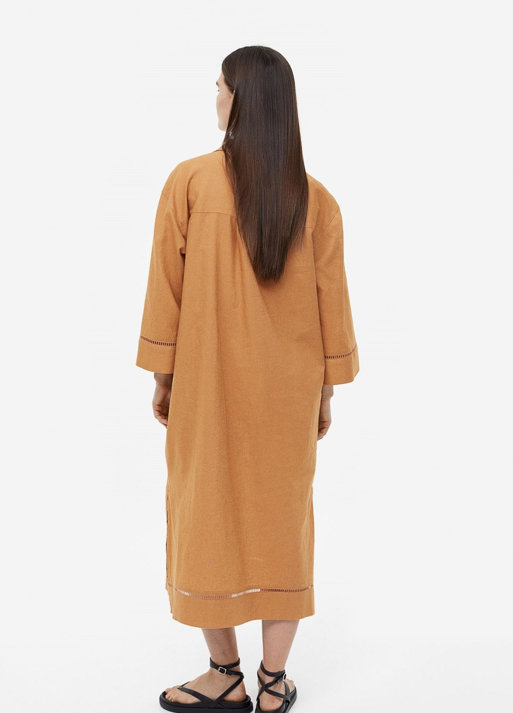 Темно-бежевое кэжуал платье H&M однотонное