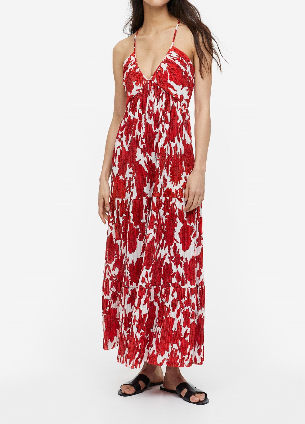 Червона кежуал сукня H&M з квітковим принтом