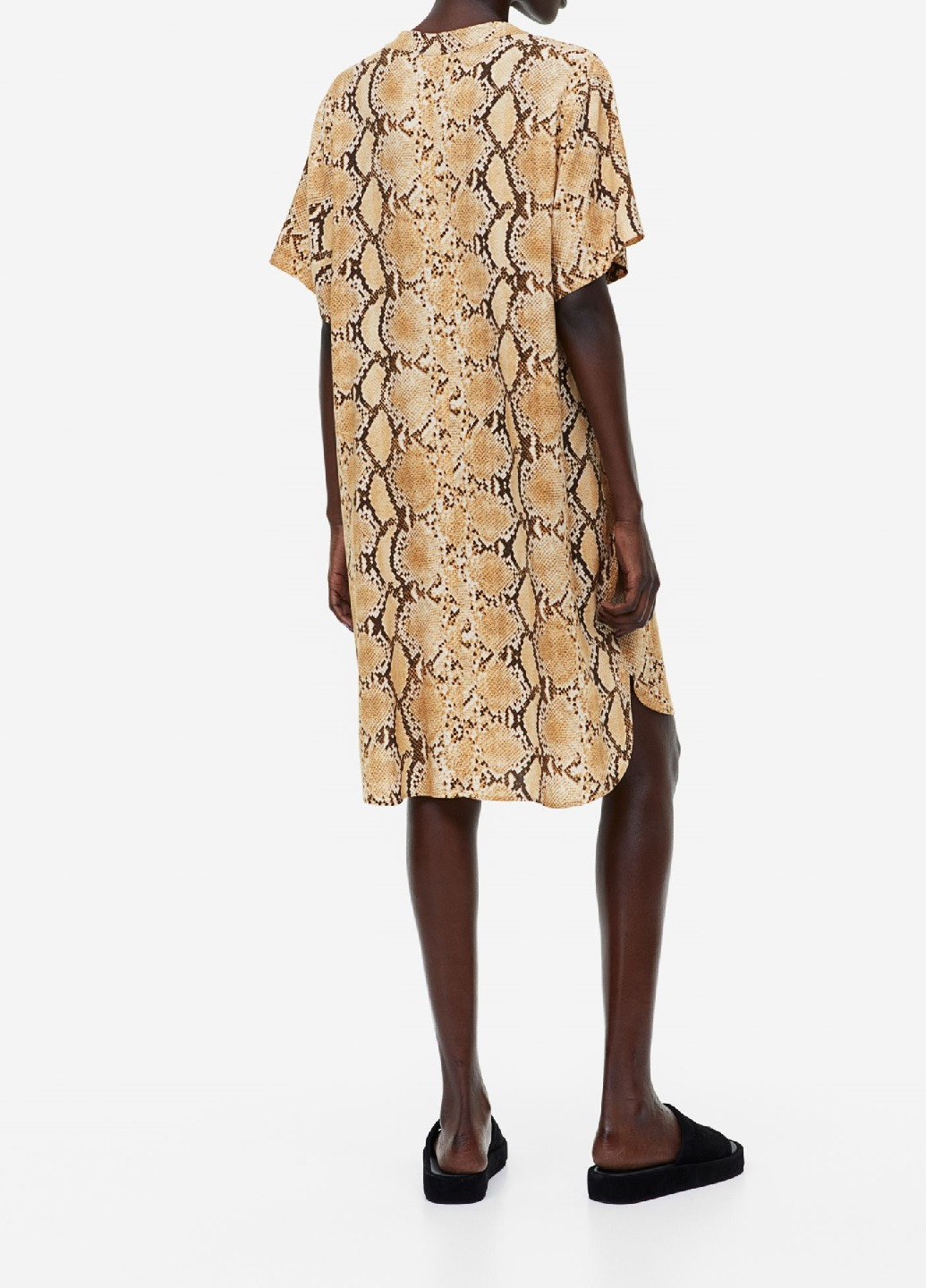Бежевое кэжуал платье H&M однотонное